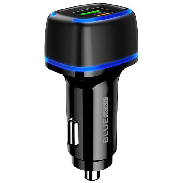 Car Charger Blue Power BBZ14A, 20W, 3A, 1 x USB-A - 1 x USB-C, Black