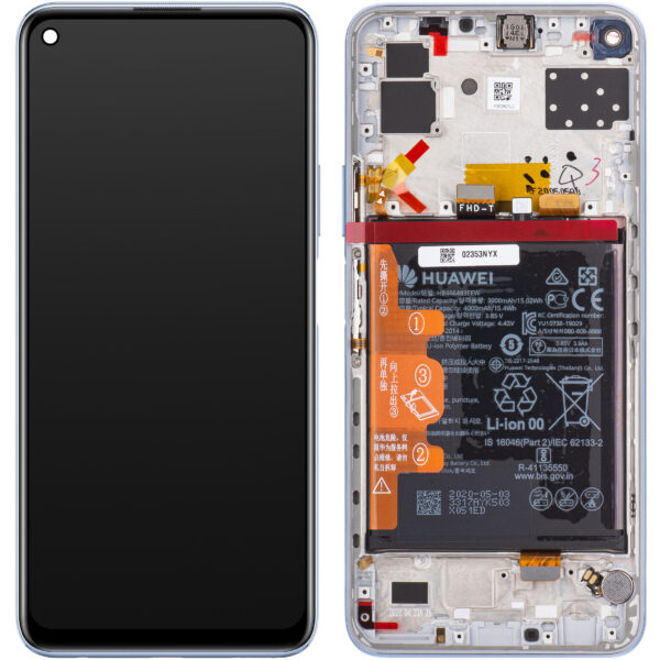 LCD Display Module for Huawei P40 lite 5G, with Battery, Space Silver