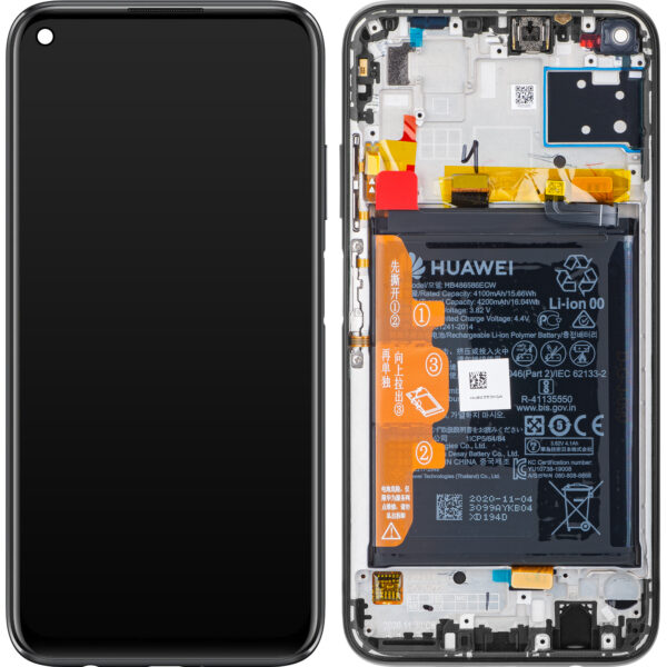 LCD Display Module for Huawei P40 lite, with Battery, Black