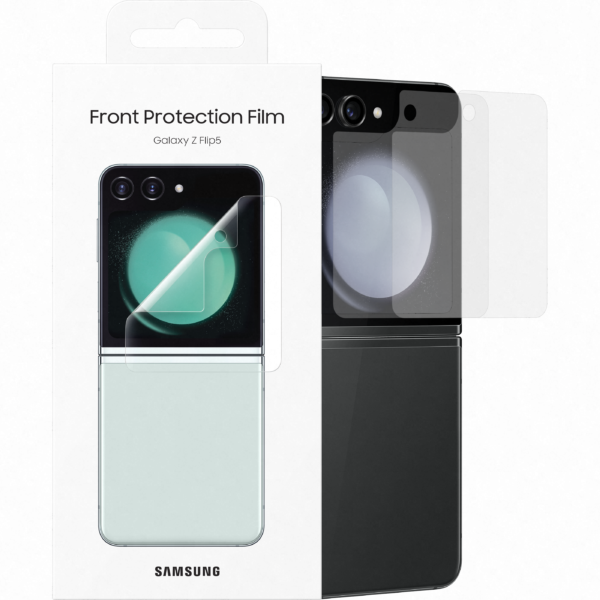 Front Cover Clear Screen Protector For Samsung pentru Galaxy Z Flip5 F731, 2-Pack, Outer, Transparent EF-UF731CTEGWW