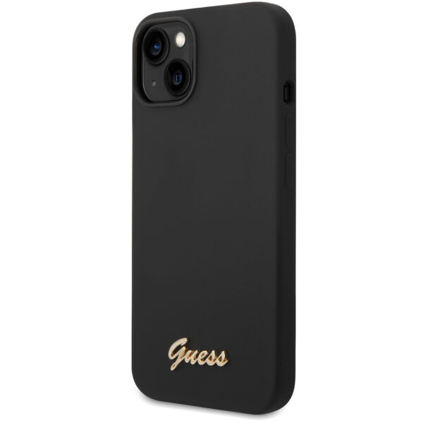 Silicone Case Guess Metal Logo for Apple iPhone 14 Plus, Black GUHCP14MSLSMK