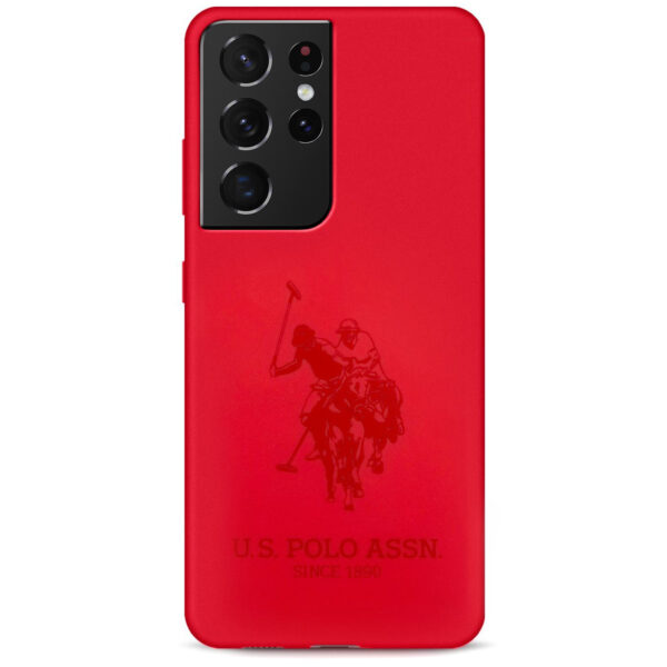 Silicone Case U.S. Polo Double Horse for Samsung Galaxy S21 Ultra 5G G998, Red USHCS21LSLHRTRE