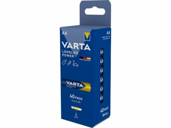 Alkaline Batteries Varta Longlife Power, AA / LR6, 1.5V, 40-Pack