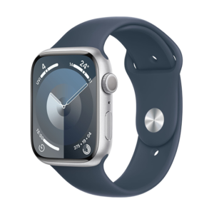 Watch Apple Watch Series 9 GPS 45mm Silver Aluminium Case with Sport Band S/M - Storm Blue