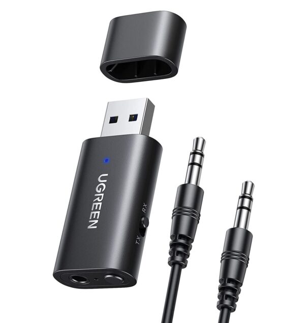 Transmitter Ugreen Bluetooth 5.0 wireless audio 3,5mm mini jack (CM523 60300) black 6957303863006