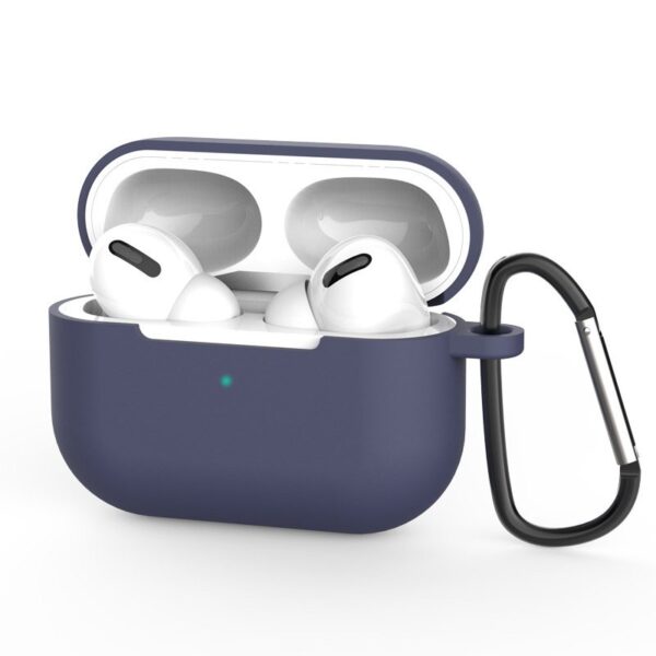 AirPods Pro silicone case with a carabiner blue 9145576238486