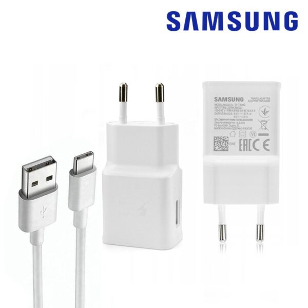 Travel charger Samsung EP-TA200EWE + 2A Type-C cable EP-DG970BWE 1m white BULK