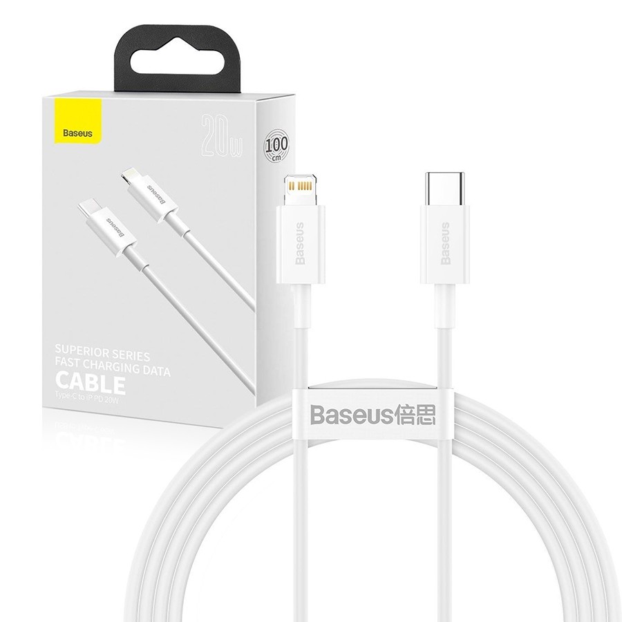 Cable USB Baseus Type C 20 W 1 m (CATLYS-A02) white 6953156205314