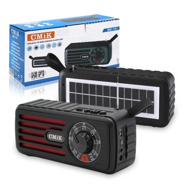 Bluetooth portable radio with solar panel