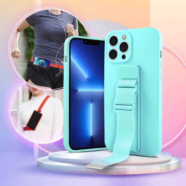 Gel Strap Case iPhone 13 Pro light blue 9145576218235