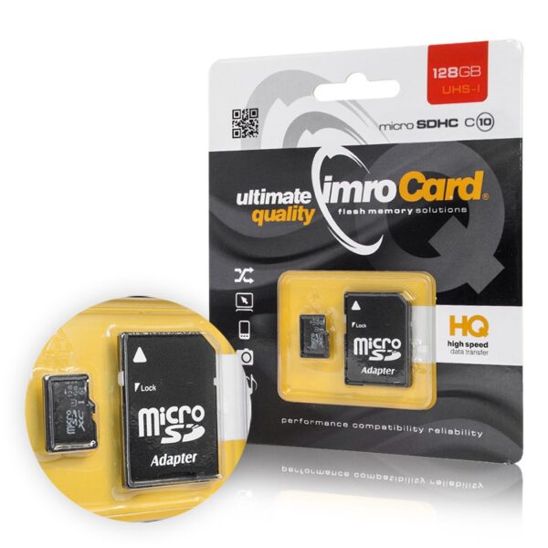 Memory Card IMRO MicroSD 128GB 10 class UHS-I + adapter 5902768015492