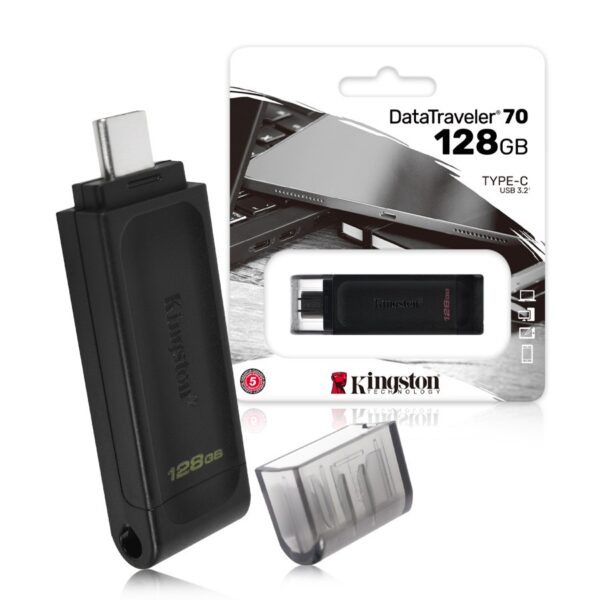 Pendrive Kingston DT70 (128GB USB-C) black 740617305371