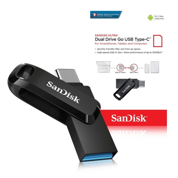 Pendrive SanDisk 64GB USB-C Ultra Dual Drive Go 150 MB/s 619659177171