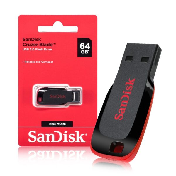 Pendrive SanDisk 64GB USB 2.0 Cruzer Blade 619659097318