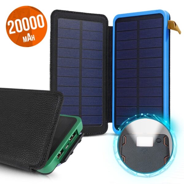 Solar Power Bank 20000mah 2xUSB double solar panel