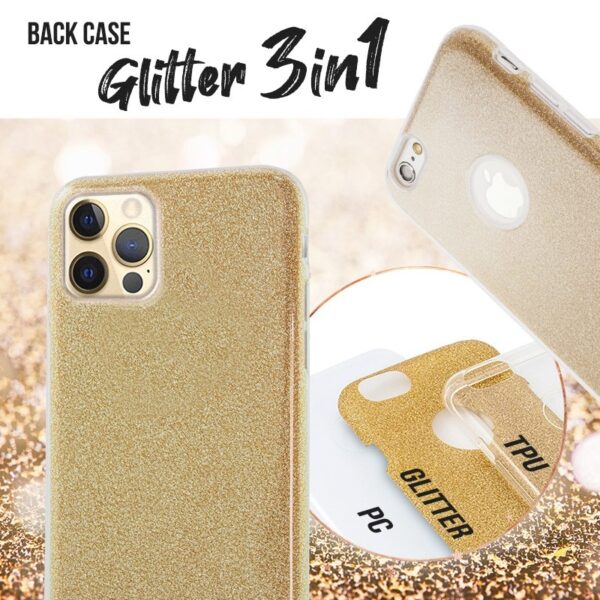 BACK CASE GLITTER 3IN1 Samsung S21 FE gold 5900495985583