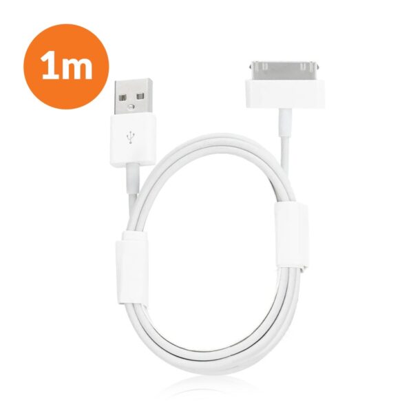 USB Cable iPhone 30-pin (iPhone 4) 1A C606 1m white 5903396087882