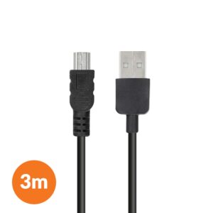 Cable USB - Mini USB 3m black (navi, camera) 5903396124624