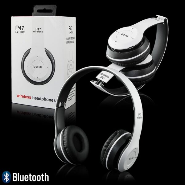 Bluetooth Wireless Headset P47 MP3 FM white