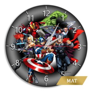 Matt Wall Clock Avengers 003 black