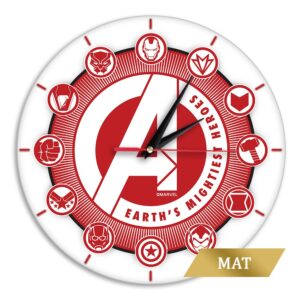 Matt Wall Clock Avengers 005 white