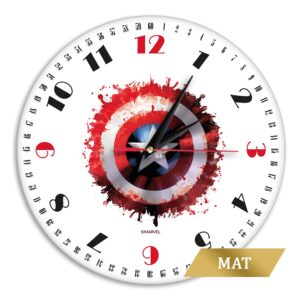 Matt Wall Clock Captain America 002 white