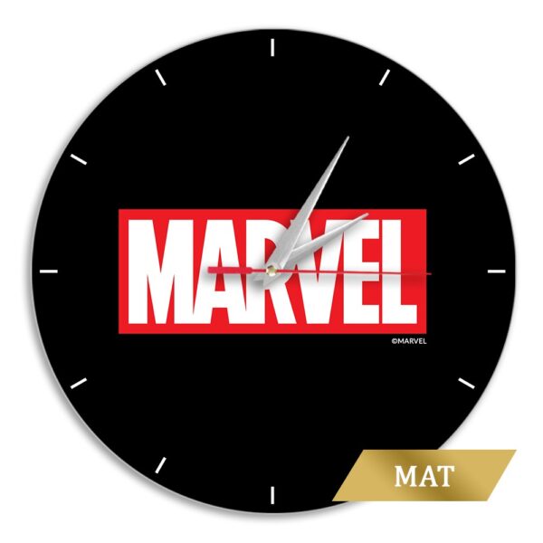 Matt Wall Clock Marvel 002 black