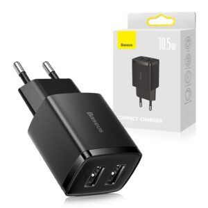 !!!best price!!! Charger Baseus Compact 2x USB 10.5W black (CCXJ010201) 6932172606909