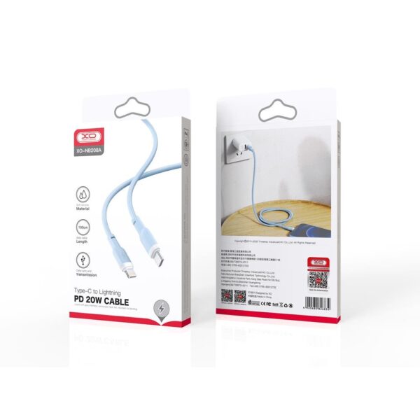 Cable XO NB208A PD USB-C - Lightning 1m 20W blue 6920680826834