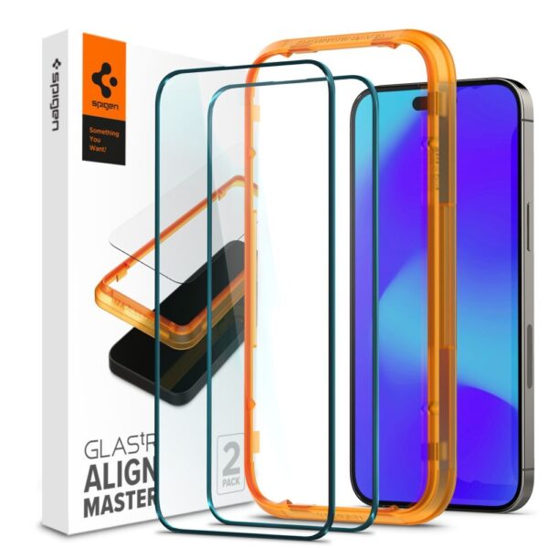 TEMPERED GLASS SPIGEN ALM GLASS FC 2-PACK IPHONE 14 PRO BLACK 8809811866506