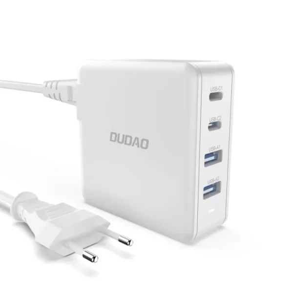 Charger GaN 100W 2 x USB-C/ 2 x USB Dudao A100EU white 6973687248727