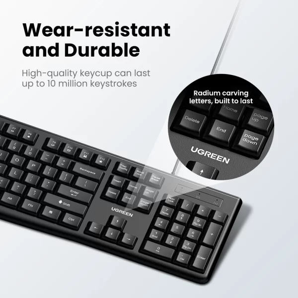 Wired keyboard and mouse Ugreen MK003 set UK black 6957303895618