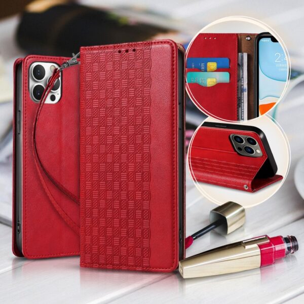 Wallet Strap Case iPhone 12 Pro Max red 9145576250174