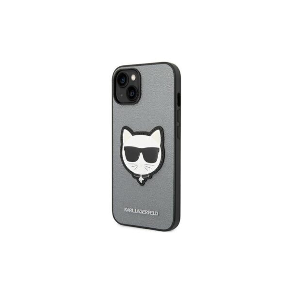 Karl Lagerfeld iPhone 14 Pro Max (6.7') KLHCP14XSAPCHG PU Saffiano case with Choupette Head Patch silver 3666339077020