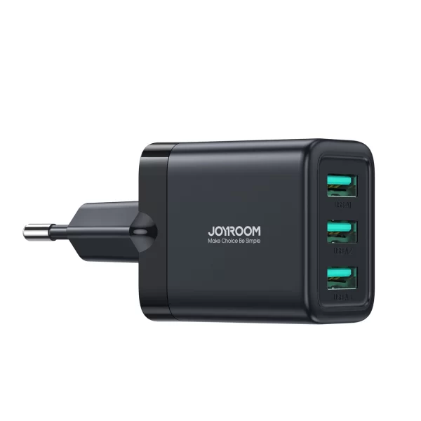 Charger Joyroom JR-TCN02 3xUSB-A 17W 3.4A black 6956116753436