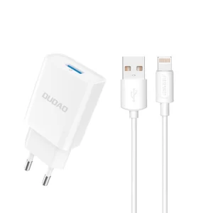 Charger Dudao A4EU USB-A 2.1A + cable USB-A - Lightning white 6976625331956