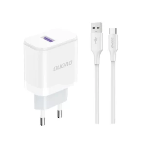 Charger Dudao A20EU USB-A 18W + cable USB-A - USB-C white 6976625332007