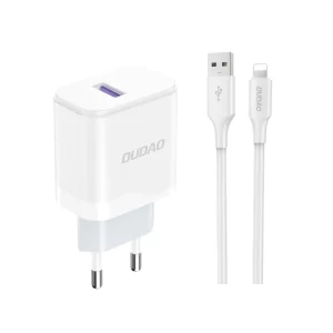 Charger Dudao A20EU USB-A 18W + cable USB-A - Lightning white 6976625331994