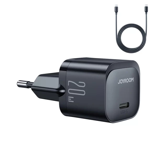 Charger Joyroom JR-TCF02 USB-C PD 20W + cable USB-C black 6941237126412