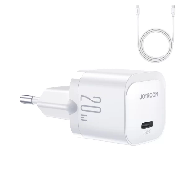 Charger Joyroom JR-TCF02 USB-C PD 20W + cable USB-C white 6941237126405