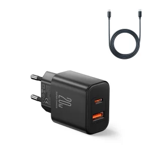 Charger EU Joyroom JR-TCF05 20W USB-A USB-C + cable USB-C black 6941237128799