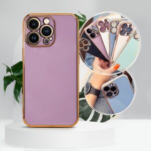 BACK CASE HIGH QUALITY LUXURY PLATED Xiaomi Redmi Note 11 purple with gold frame 9145576253205