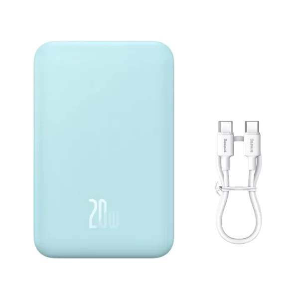 Power bank Baseus Magnetic Mini 20000 mAh 20W + cable USB-C / USB-C blue 6932172628802