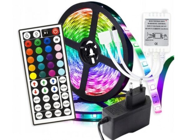 LED STRIP RGB + WHITE 5050 5m IP65 MULTICHIP + LARGE REMOTE CONTROL WITH A RANGE OF 20M 5M7998M