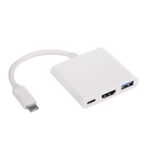 Adapter Akyga AK-AD-57 HUB USB type C (m)/ USB 3.0 A (f)/ USB type C (f)/ HDMI (f) 20cm 5901720135346