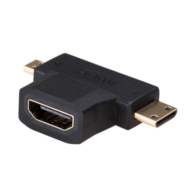 Adapter Akyga AK-AD-23 HDMI (f)/ mini HDMI (m)/ micro HDMI (m) 5901720131997