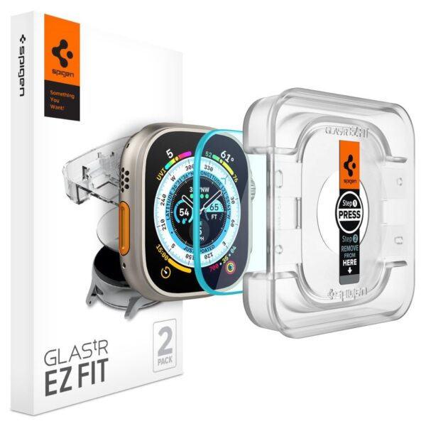 TEMPERED GLASS SPIGEN GLAS.TR ”EZ FIT” 2-PACK APPLE WATCH ULTRA (49 MM) CLEAR 8809811869736