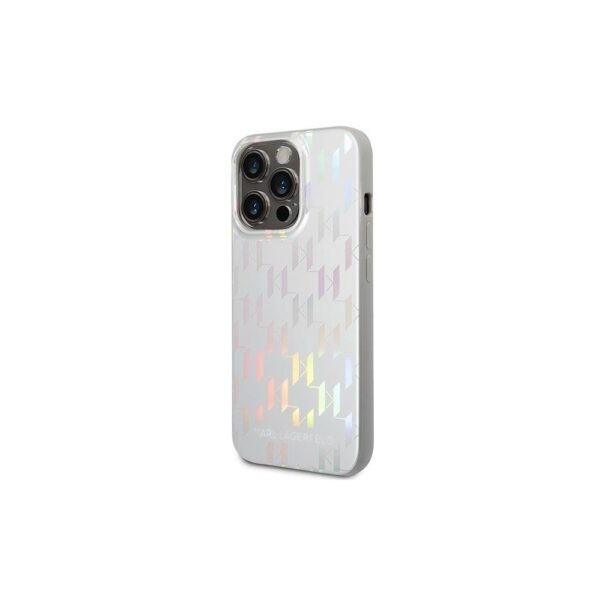 Karl Lagerfeld iPhone 14 Pro (6.1') KLHCP14LLGMMSV3 hardcase Monogram Iridescent silver 3666339093099