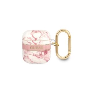 Case Guess AirPods 1/ 2 GUA2HCHMAP Marble pink 3666339047191