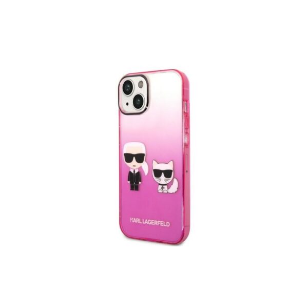 Karl Lagerfeld iPhone 14 Plus (6.7') KLHCP14MTGKCP HC PC/TPU K&Choupette Centered Grad pink 3666339086374